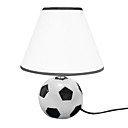 40W Artistic Football Holder Glass Table Light With Fabric Shade