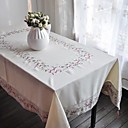 Classic Cotton linen Blend Ivory Floral Table Cloths