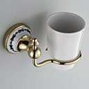 Ceramic Wall Mount Golden Ti-PVD Toothbrush Holder
