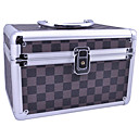 Gird Pattern Aluminium Alloy Lockable Professional Cosmetic Box 24*16*16cm