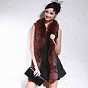 Raccoon Fur Shawl Collar Lambskin Leather Casual/Party Vest (More Colors)