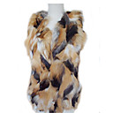 Collarless Fox Fur Casual/Party Vest