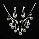 Aleación de joyería de moda con diamantes de imitación de la Mujer Establecer como collares, aretes
