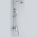 Chrome Finish Contemporary Style Shower Faucets with Diameter 20cm Shower Head + Hand Shower