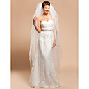 Ten-tier velo da sposa valzer con bordo smerlato