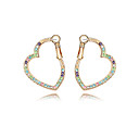 Magnifique Design Coeur en or 18 carats plaqué d'alliage de haute qualité et boucles d'oreilles en cristal (plus de couleurs)