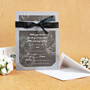 Convite de casamento simples estilo com fita (conjunto de 50)