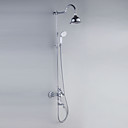 Chrome Finish Contemporary Style Shower Faucets with Diameter 16cm Shower Head + Hand Shower