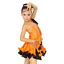 Performance Dancewear Spandex and Satin with Crystal Latin Dance Dress For Children