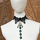 Lolita Blue Rose Pendants Lace Necklace