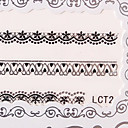 5PCS Nail Art Lace Transparent Nail Stickers No.7 Multi-Styles
