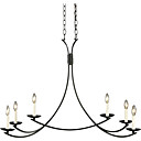 Lustre contemporâneo 60W com 6 Luzes e suporte de metal elegante