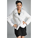 Long Sleeve Fox Fur Shawl Collar Rabbit Fur Casual/Party Jacket (More Colors)
