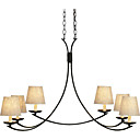 Lustre contemporâneo 60W com 6 luzes e sombra Tecido