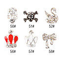 5PCS 3D Alloy Nail Decorations Diamond nr. 9 (assorti kleur)