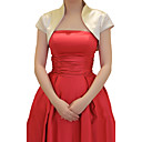 Short Sleeve Satin Enrole Evening / Vestido de casamento / Jacket (Mais Cores de)