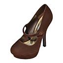 Fabulosos Suede Stiletto Heel Bombas com o partido de botão / sapatas da noite