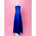 A-line Spaghetti Straps Floor-length Satin Flower Gril Dress