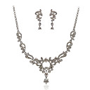 Beautiful Czech Rhinestones With Alloy Plated Wedding Necklace And Earrings Jewelry Set