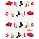 4pcs Transfert Impression Eau Autocollants pour Ongles NO.8 Multizones
