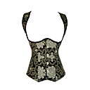 Gorgeous Polyester with Gold Jacquard Weave Front Busk Closure Corset Shapewear
