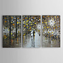 pintado a mano paisaje pintura al óleo con marco de estirado juego de 3 1303-ls239