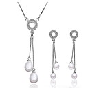 Cuprum aimable avec Zircon / Set Bijoux en perles des femmes y compris le collier, boucles d'oreilles