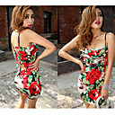 Floral Dress Lámina Mujer con correa de recortes Volver