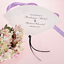 Personalized Pearl Paper Hand Fan - Floral Design (Set of 12)