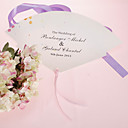 Personalized Pearl Paper Hand Fan - Pink Romance(Set of 12)