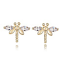 Fabulous Dragonfly Design 18K Gold Plated CZ Cubic Zirconia Earring(More Colors)
