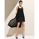 TS Lace Stitching Irregular Hem Blouse