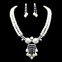 Fashion Imitation Pearl With Rhinestone Women's Jewelry Set Including Necklace,Earrings