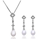 Gorgeous Cuprum With Cubic Zirconia / Pearl Women's Jewelry Set Including Necklace,Earrings
