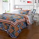 3PCS Pays Tammy Plaid Cotton Quilt Set Reine