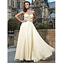 A-Line Sweetheart senza spalline pavimento-lunghezza abiti da sera in chiffon e tulle
