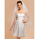 Four-tier Fingertip Wedding Veil With Pearl Edge