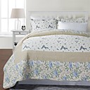 3PCS Eudora Floral Set Agrémentée Quilt Coton Reine