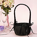 Eenvoudige Bloemenmand In Black Satin Met Lint