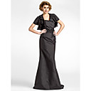 Sheath/Column Strapless Sweep/Brush Train Taffeta Mother of the Bride Dress With A Wrap