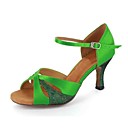 Correa personalizada del tobillo Satén Latina / Zapatos de mujer de la danza de salón de baile con hebilla