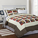 3PCS Bella da manta de retalhos de algodão Set Quilt Rainha
