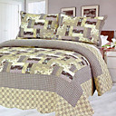 3PCS Novelty Cotton Queen Size Quilt Set