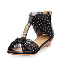 Chic Leatherette Low Heel Sandals With Zipper Party / Evening Shoes (More Colors)