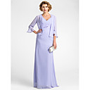 Sheath/Column V-neck Floor-length Chiffon Mother of the Bride Dress With A Wrap