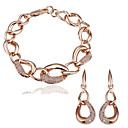 Unieke 18K Plated Sieraden Strass Dames set inclusief armband, oorbellen