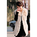 Fox Fur Collar Rex Rabbit Fur & Lamb Fur Casual/Party Vest (More Colors)