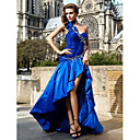 A-line/Princess Asymmetrical One Shoulder Taffeta And Sequined Evening Dress