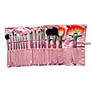 18PCS hoge kwaliteit professionele make-up borstel set met gratis roze lederen etui