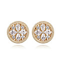 Fashion Round 18K Gold Plated CZ Cubic Zirconia Earring(More Colors)